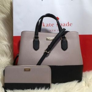KATE SPADE Evangelie LaurelWay SaffianoAlmondBlack